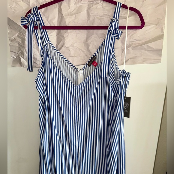Vince Camuto Striped V-neck Jumpsuit/Romper Plus Sz3x - Picture 2 of 6